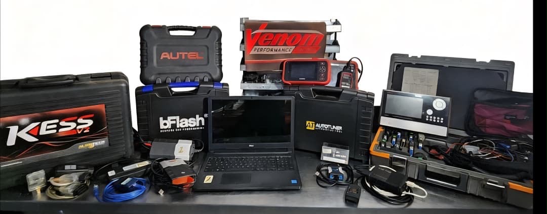 The ECU tuning and diagnostic tools used at Venom Racing — KESS, bFlash, Autotuner and AUTEL